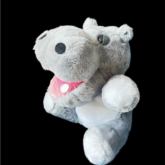 12" Vintage 1976 R Dakin & Co Hippo Plush Toy Hippopotamus grey mouth open teeth - Picture 2 of 5